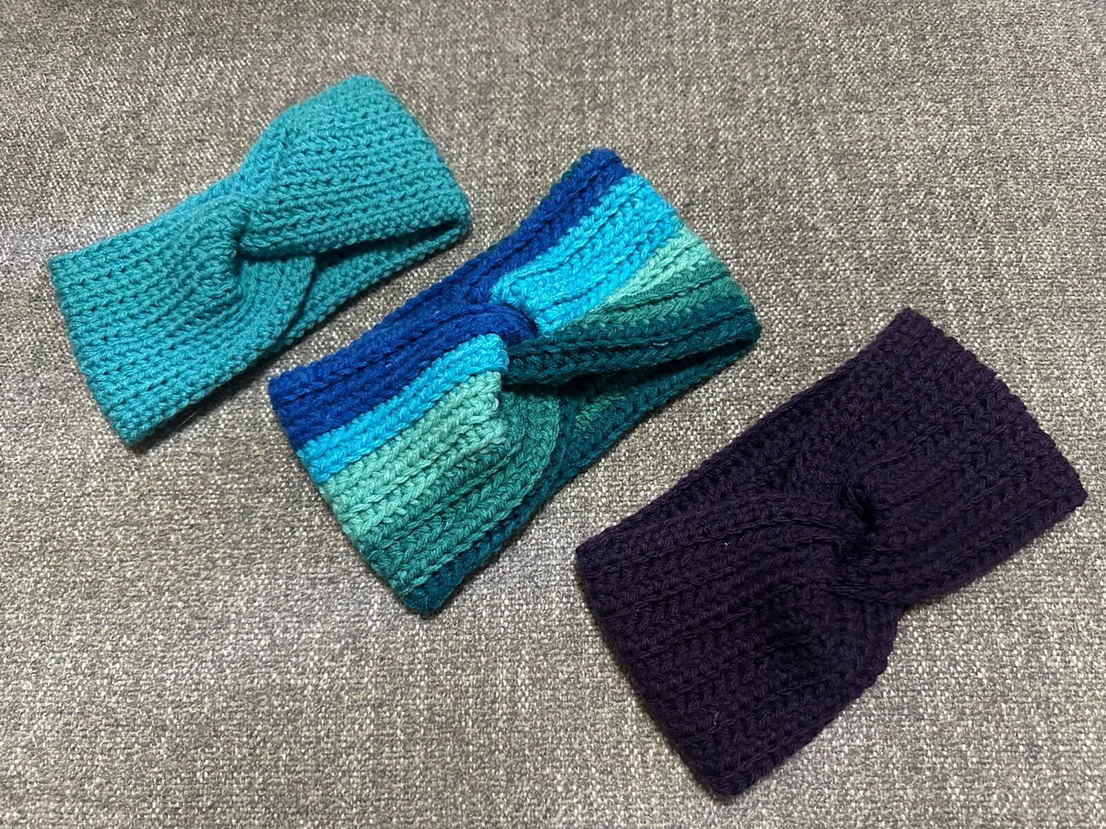 Lot Of 3 Ear warmer Headband New Crocheted  Handmade Adult Size