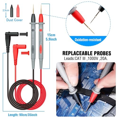 Electrical Multimeter Test Leads Set with Alligator Clips Crocodile Test Kit-4