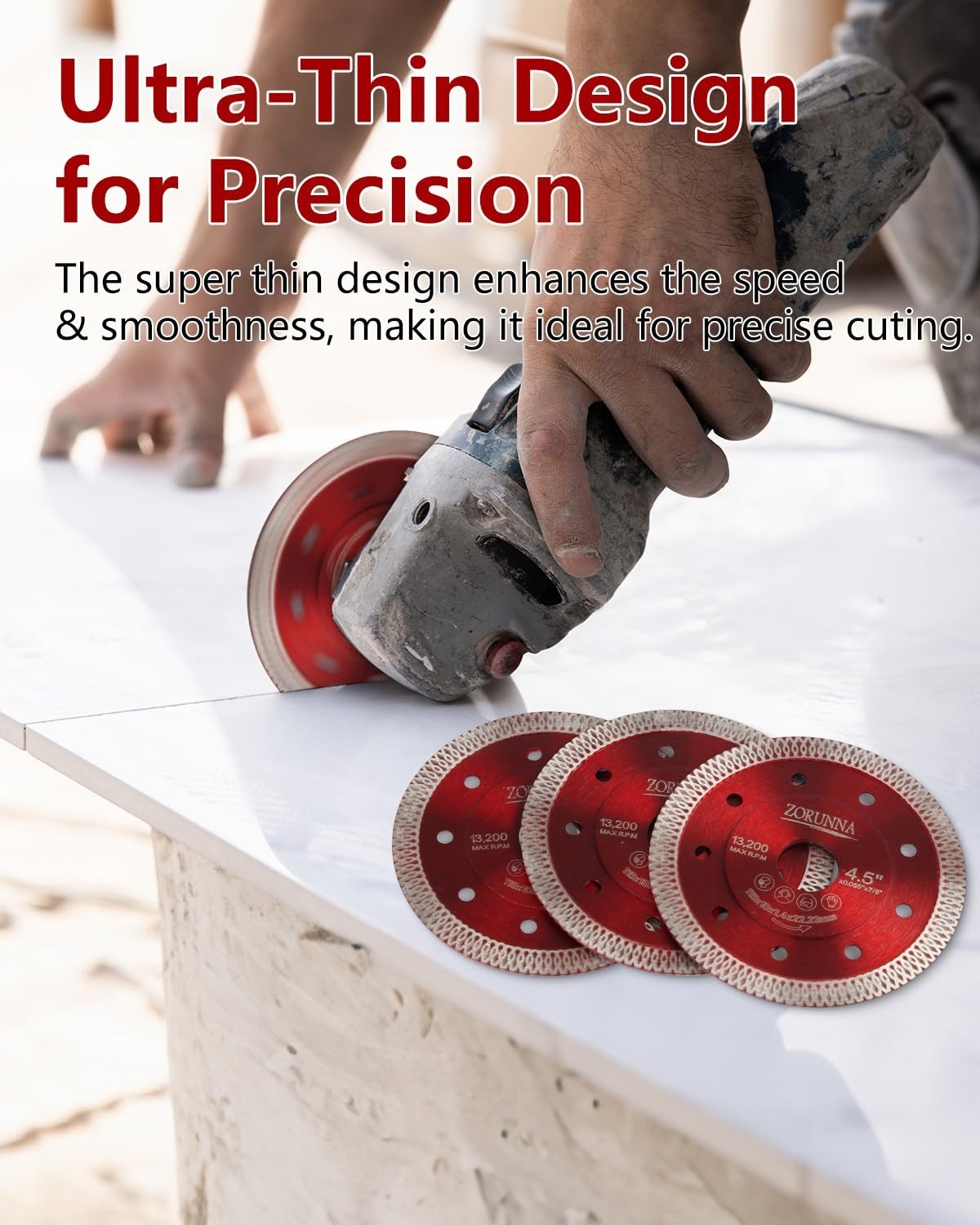 4.5" Diamond Blade for Angle Grinder, Super Thin Tile Saw Blades for Smooth Cutt