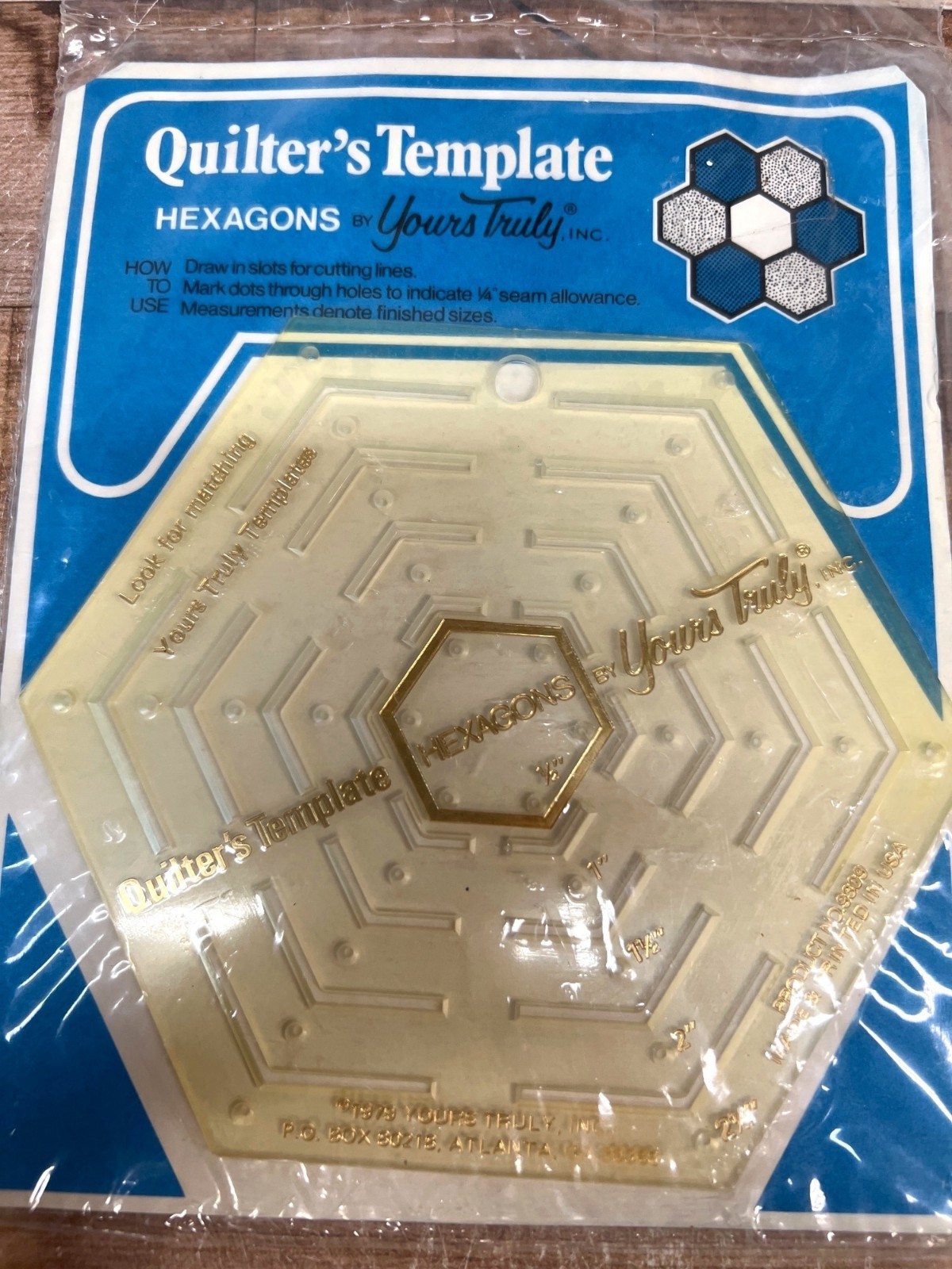 Quilters Template 60° Diamonds & Hexagons Transparent Precision Sewing