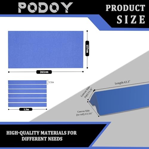 8ft Pool Table Replacement Kit, Pool Table Bumpers (Set of 6) BULE WITH CLOTH