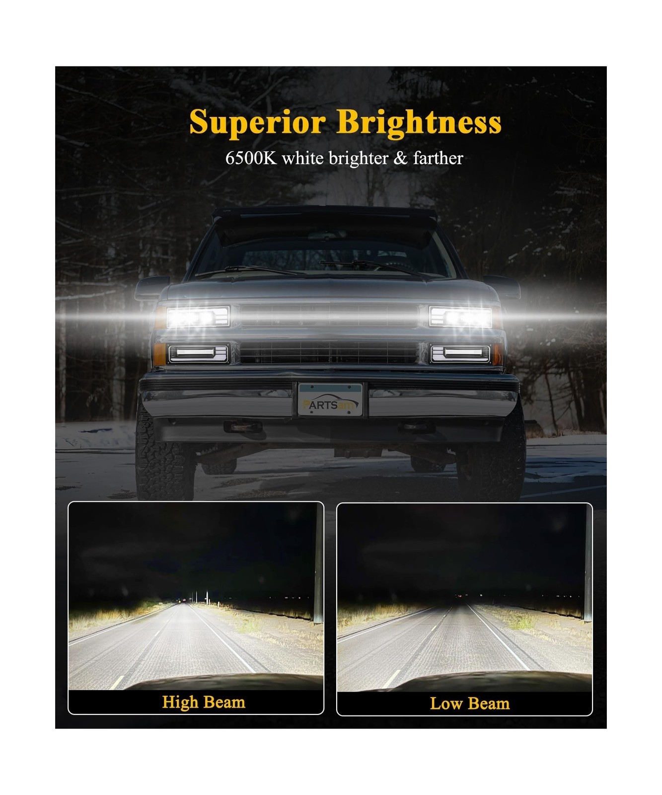 Partsam LED Headlights Assembly DOT Approved with Start Animation DRL Sequent...