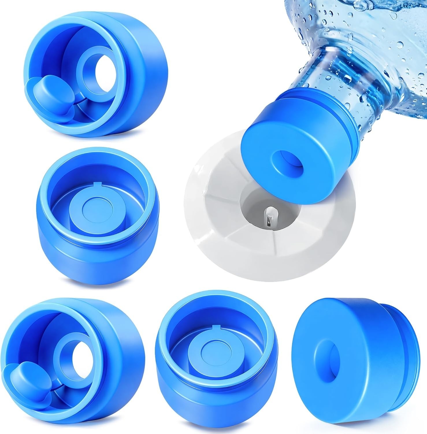 3 and 5 Gallon Water Jug Cap Silicone Reusable Replacement Cap Non Spill