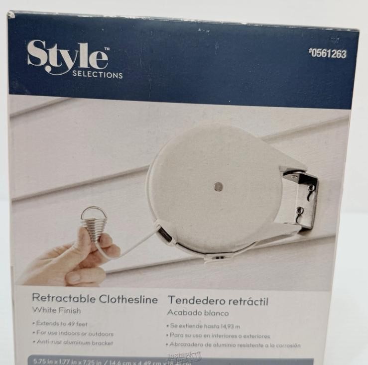 Style Selection Freestanding Retractable Laundry Organizer Clothesline Extend 49
