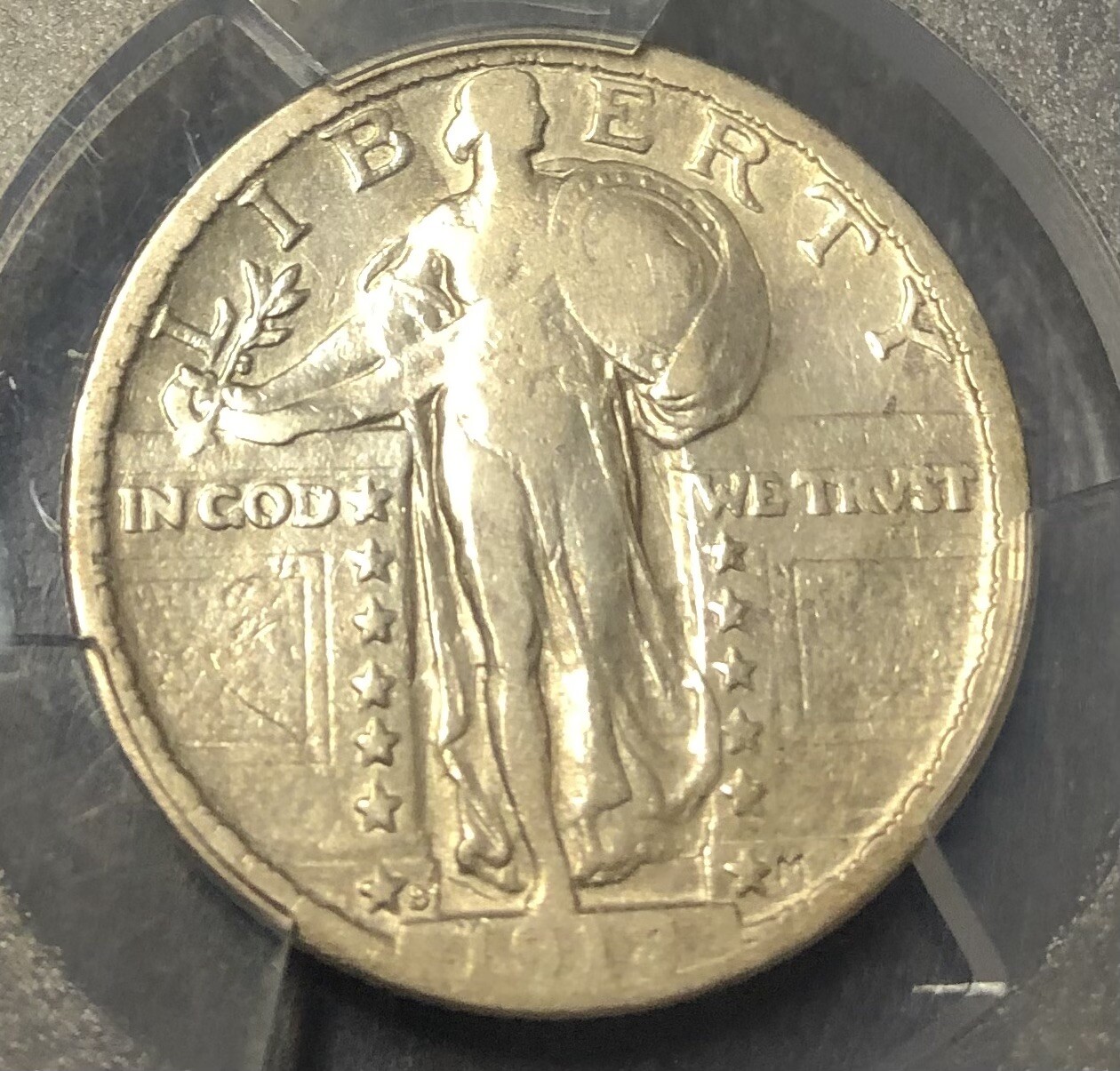 1918/7-S Standing Liberty Quarter. PCGS Very Fine Details. Scarce.
