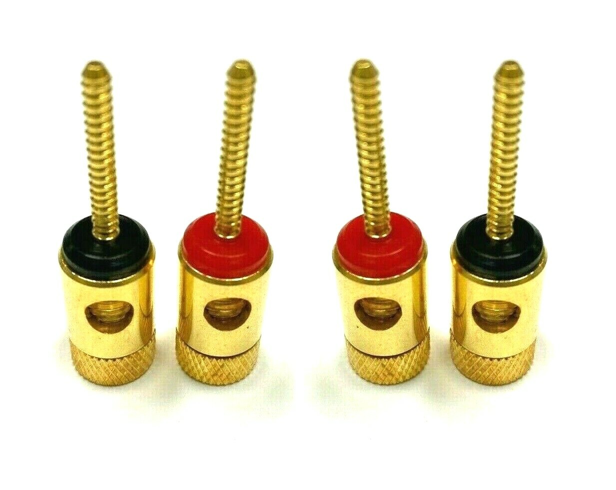 4X Audio Gold threaded Speaker Wire Connector Banana Plug Jack Open End Home Car