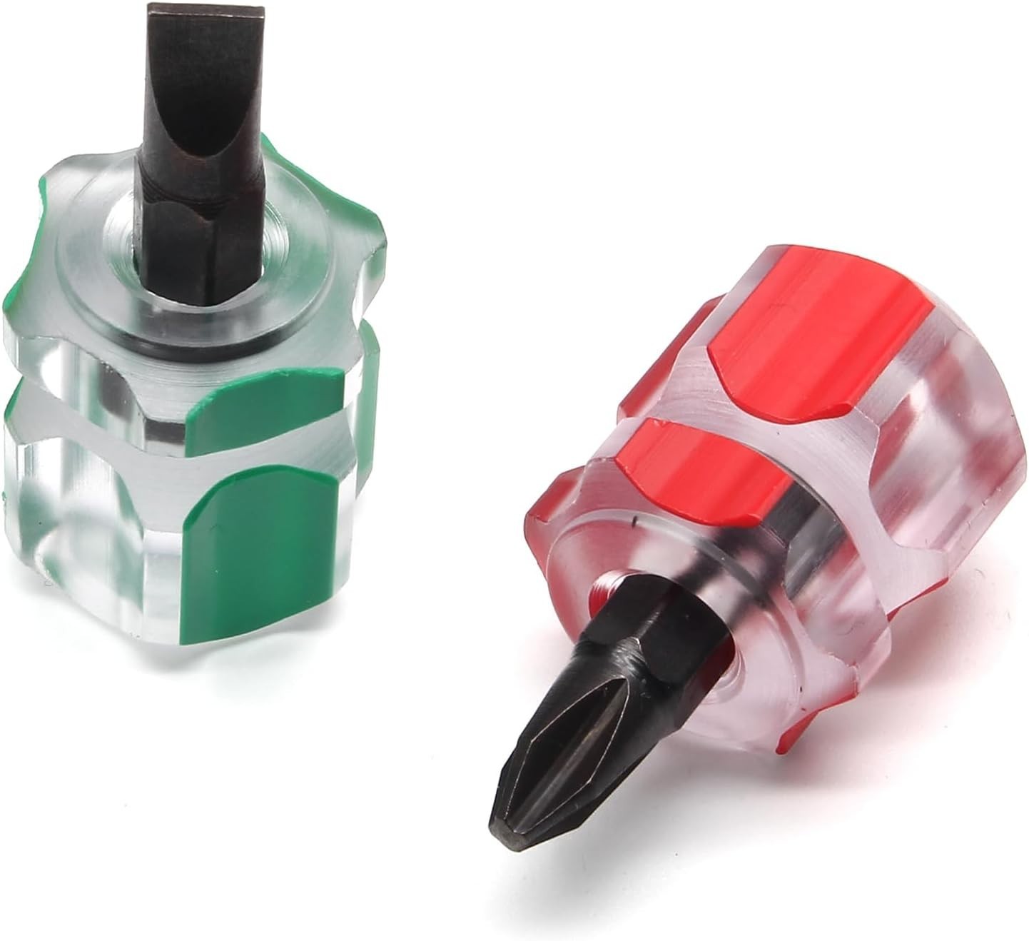 2-Piece Mini Stubby Screwdriver Set, Ultra Short Flat Head Screwdriver