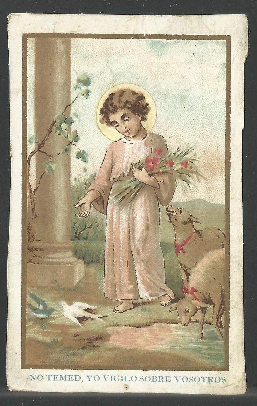 Holy card antique de Jesus Niño santino image pieuses estampa