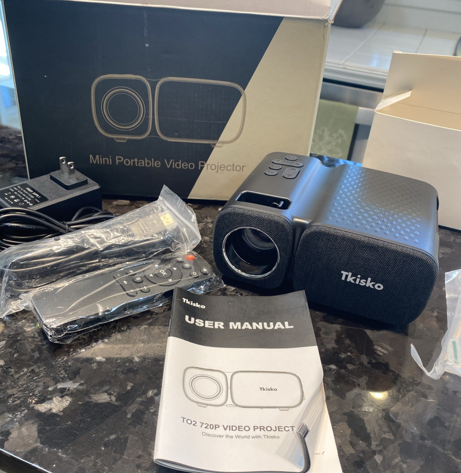 Tkisko To2 Mini Projector - Portable, Compact, New
