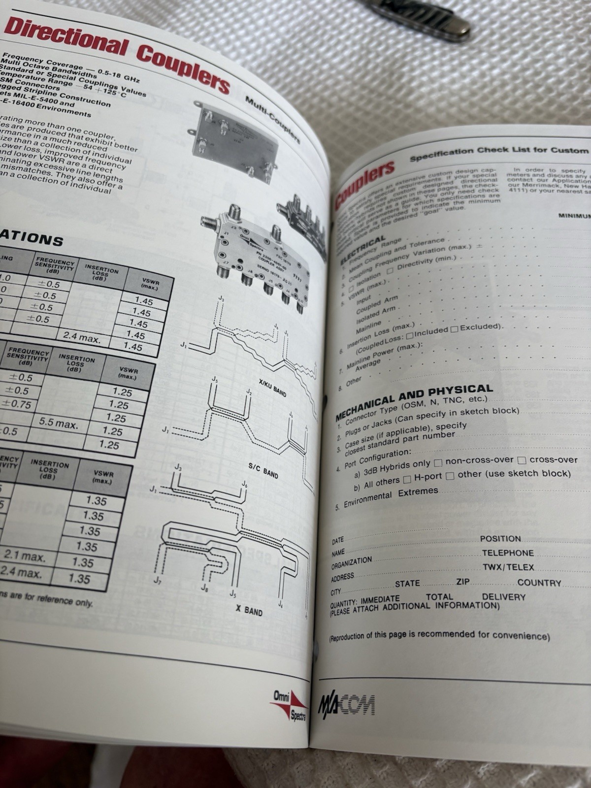 M/A-Com Passive Microwave Components Catalog By Hall-Mark Electronics Corp