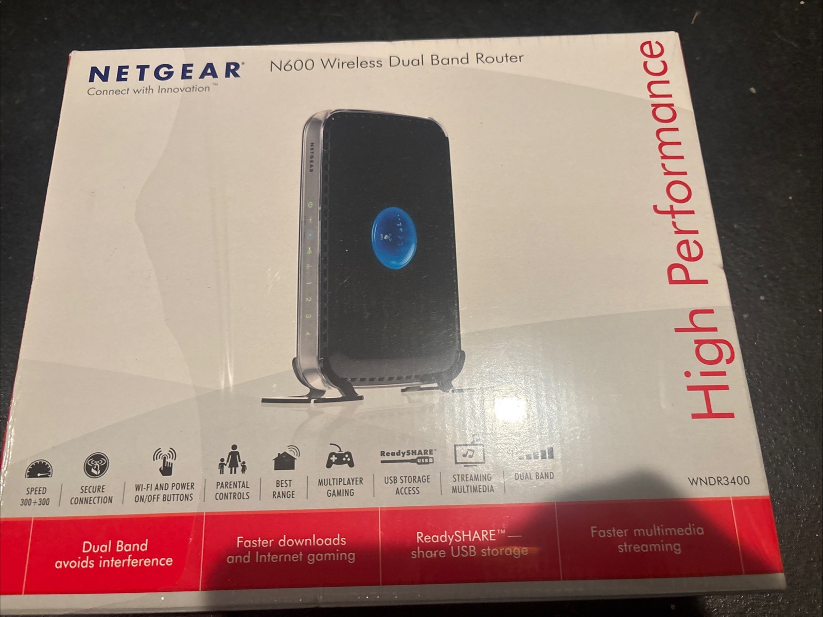 Netgear N600 WNDR3400 Dual Band WiFi Router 300+300 Mbps 2.4/5GHz