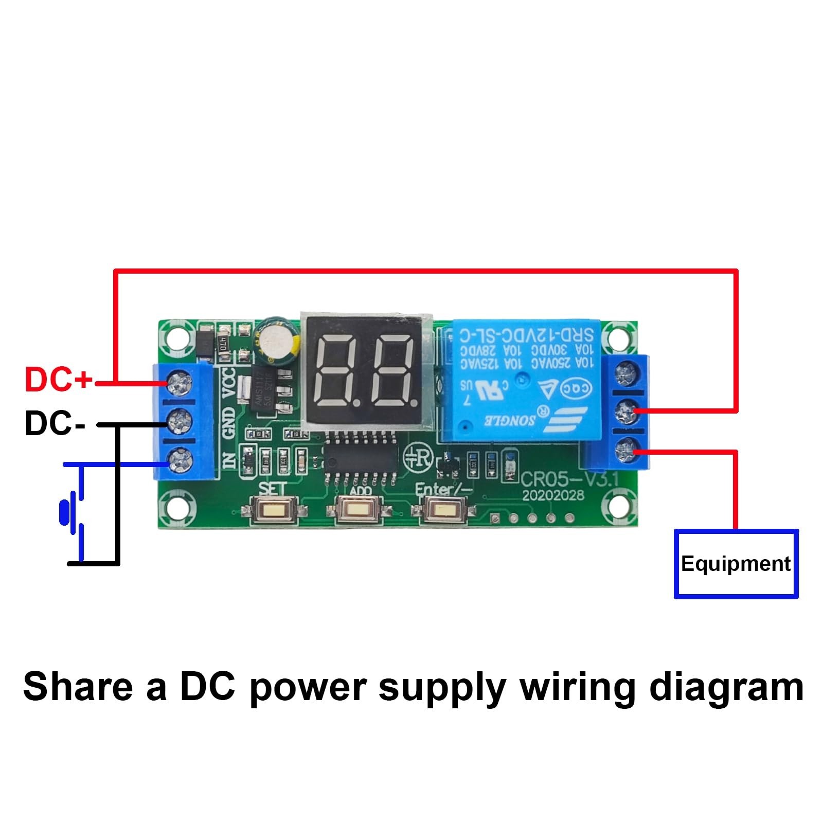 DC 12V Timer Relay Delay Module with Digital LED Display, Time Delay Turn Off...