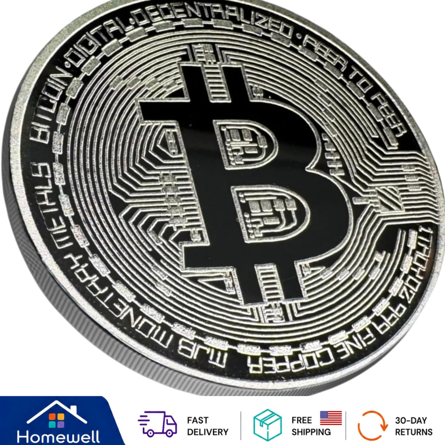 Limited Edition Bitcoin Coin in Acrylic Display – Perfect for Crypto Collectors