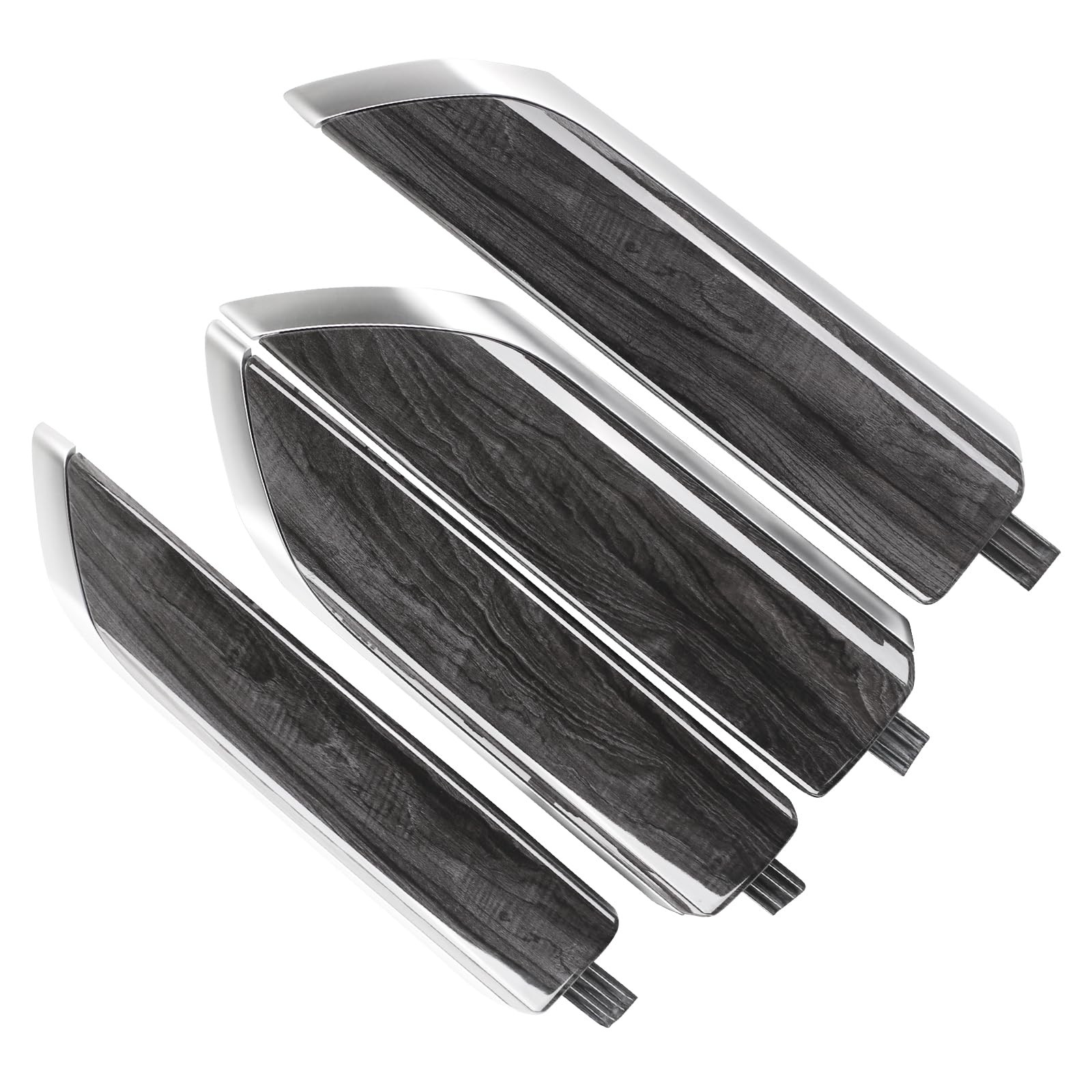 Interior Door Panel Trim Molding Kit Gray for Crew Cab 4Pcs, Wood Grain