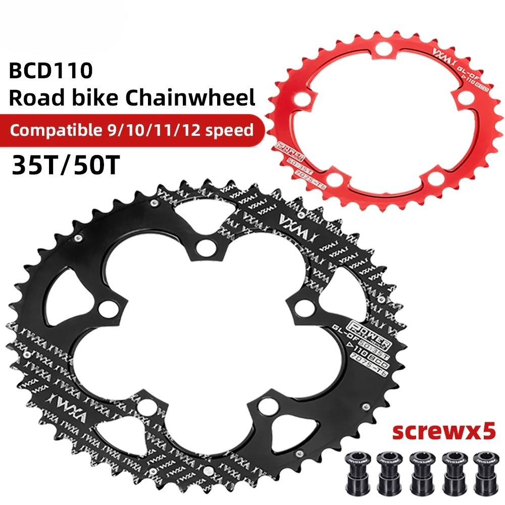 Road Bike Chainwheel 110BCD Climbing Chainring Track 36T/53T Cycling 5 Bolts