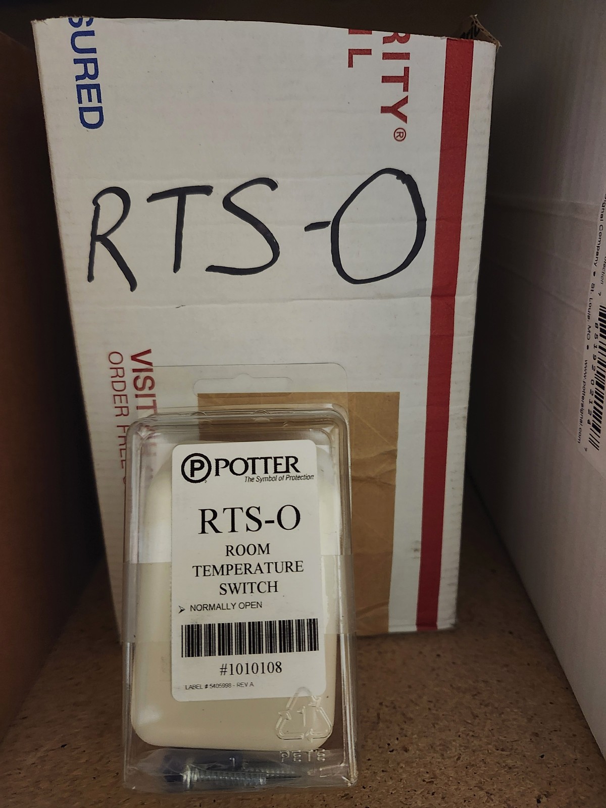 Room Temperature Switch, Normally Open Contacts, Potter Model #RTS-O