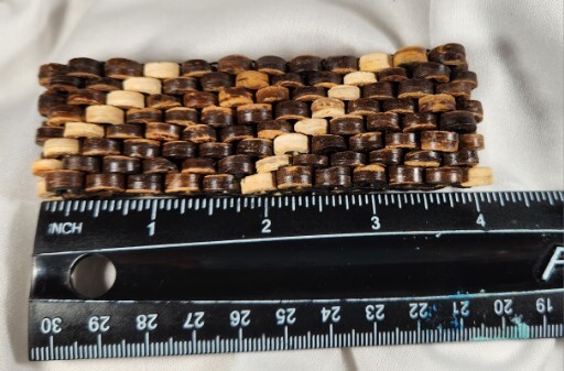 NEW Unique Wide Multi Strand Fine Wood Bead Bracelet / Bangle