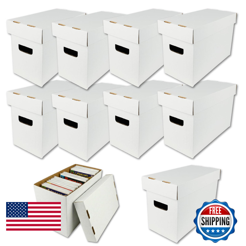 Max Protection Comic Book Storage Boxes - Pack Of 10 - Short Cardboard For