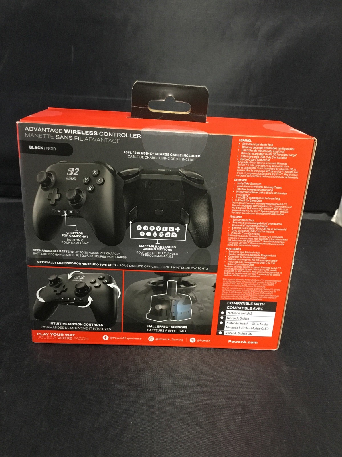 Genuine PowerA Advantage Wireless Controller for Nintendo Switch (BLACK) NEW
