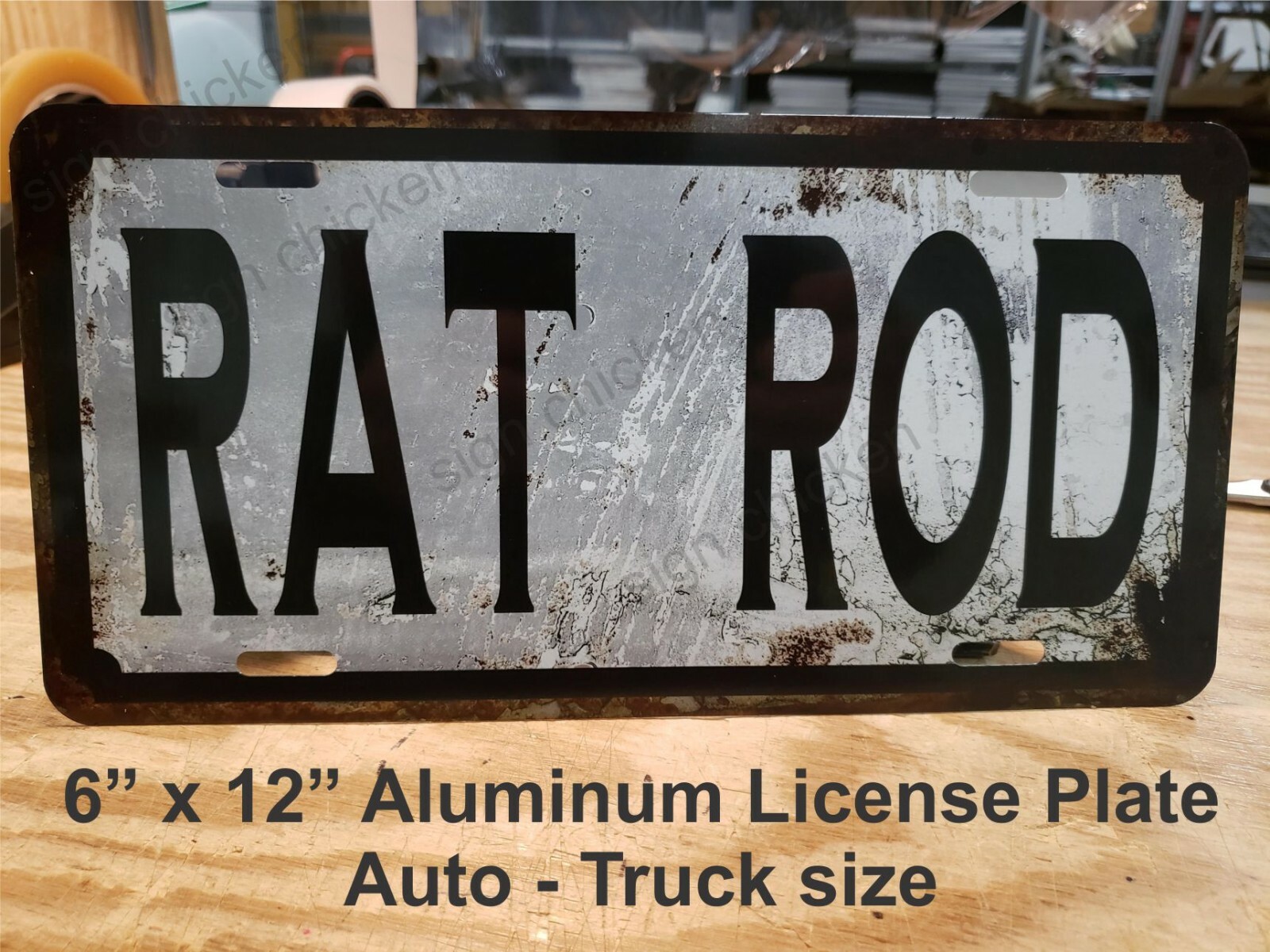 RAT ROD,  license plate, hot rod, RUSTIC LOOK, automotive, race car, auto tag