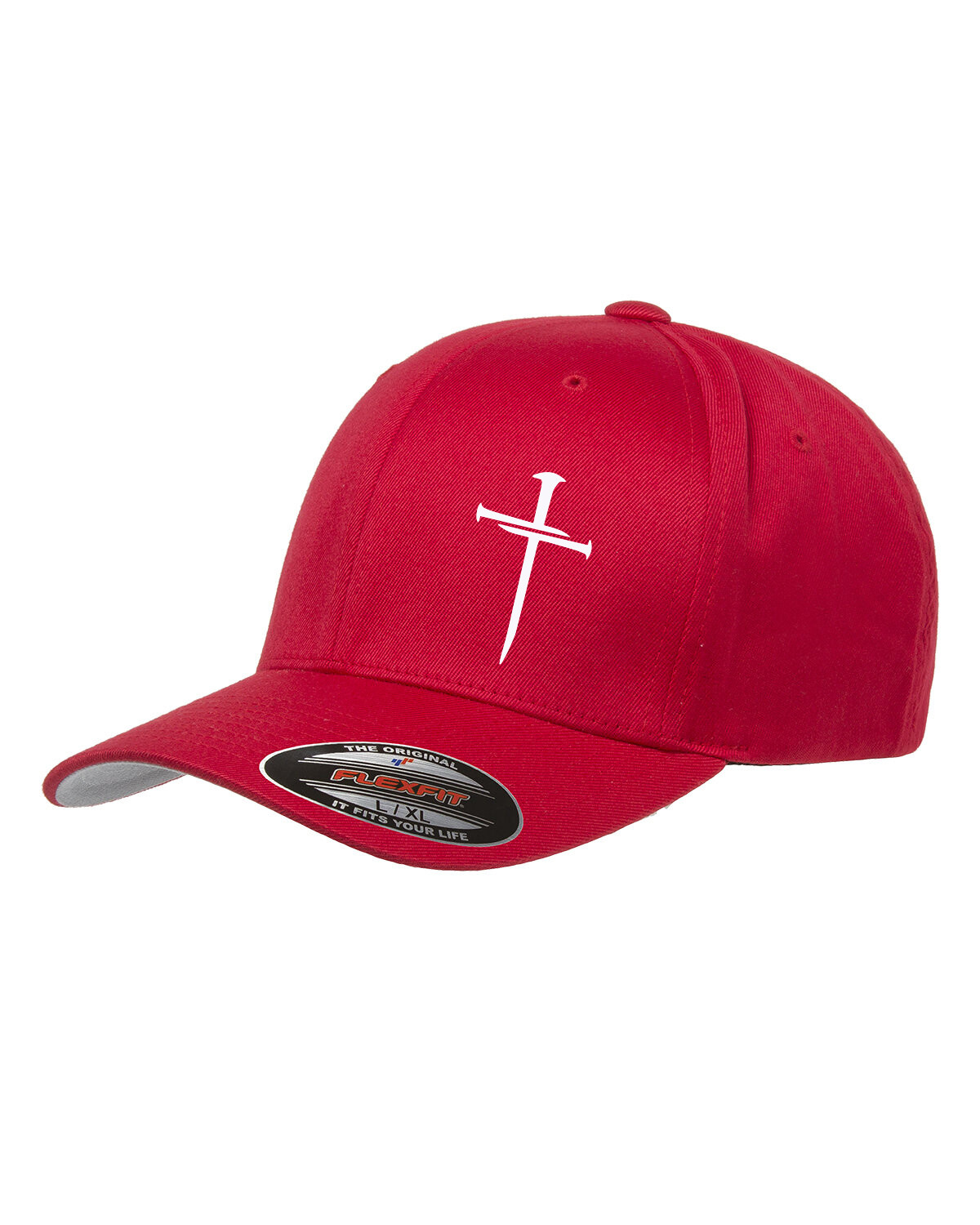 GOD THREE CRUCIFIXION NAIL CROSS RELIGION FLEXFIT HAT *FREE SHIPPING in BOX*