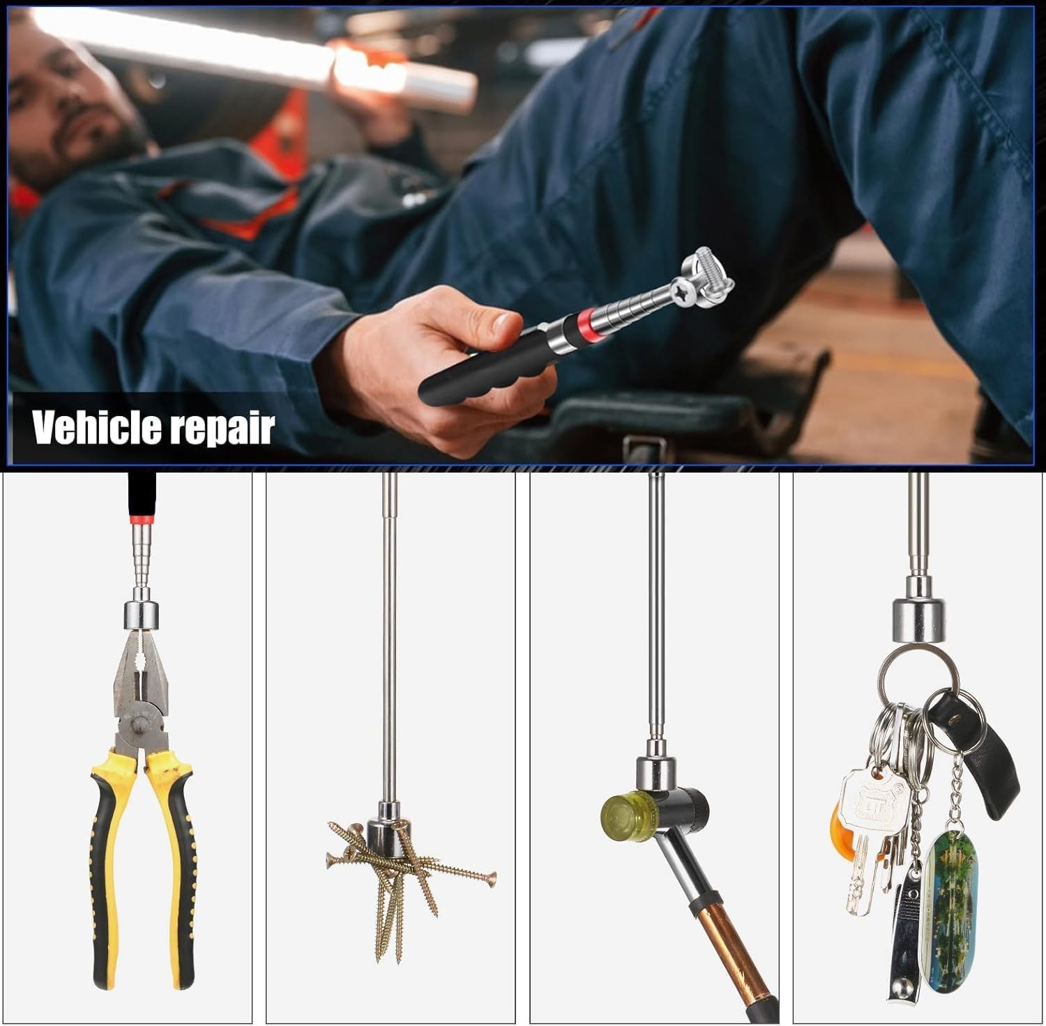 Magnetic Pickup Tool and Grabber Set, 35-inch Flex
