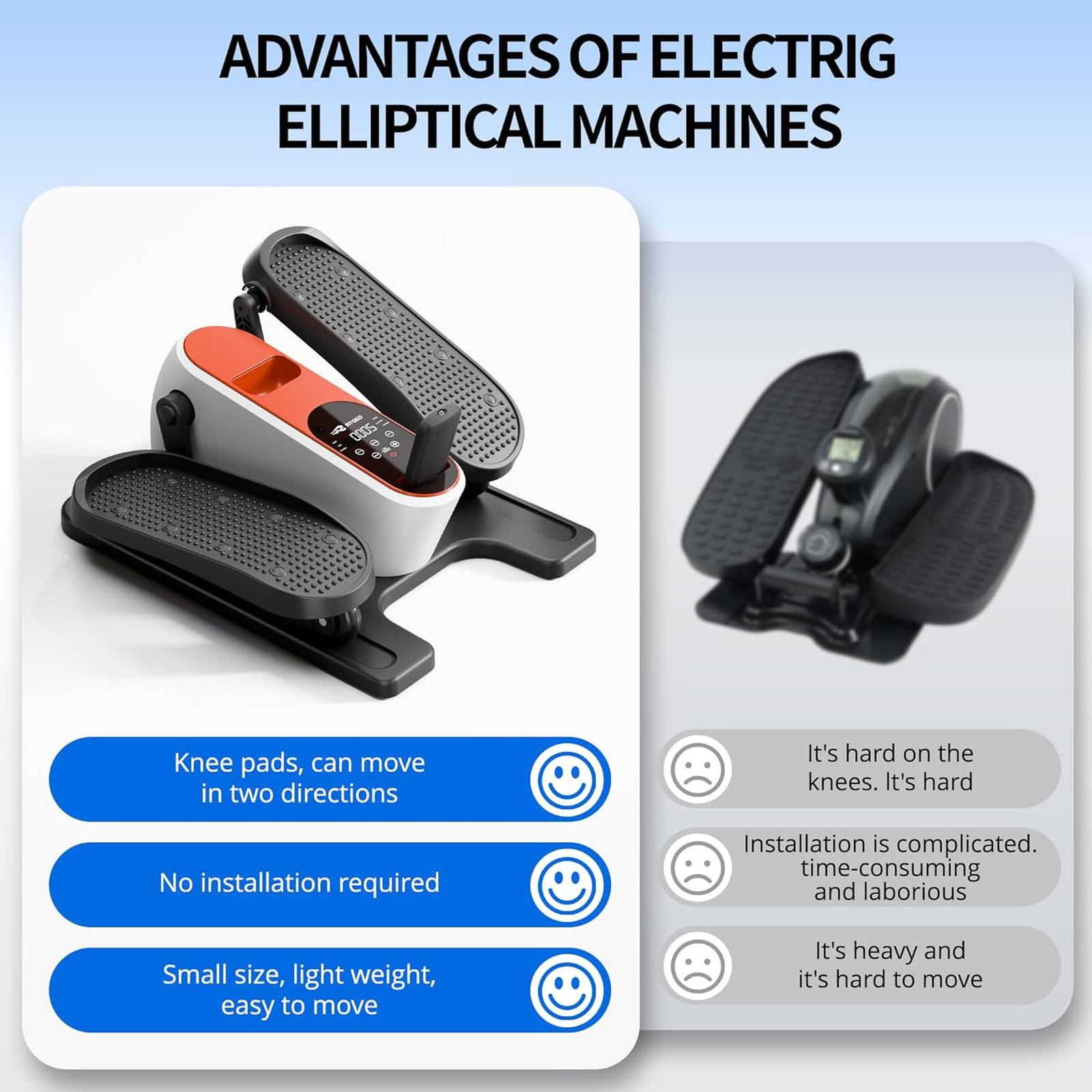 Under Desk Elliptical Machine Mini Leg Exerciser Seated Pedal Portable Quiet