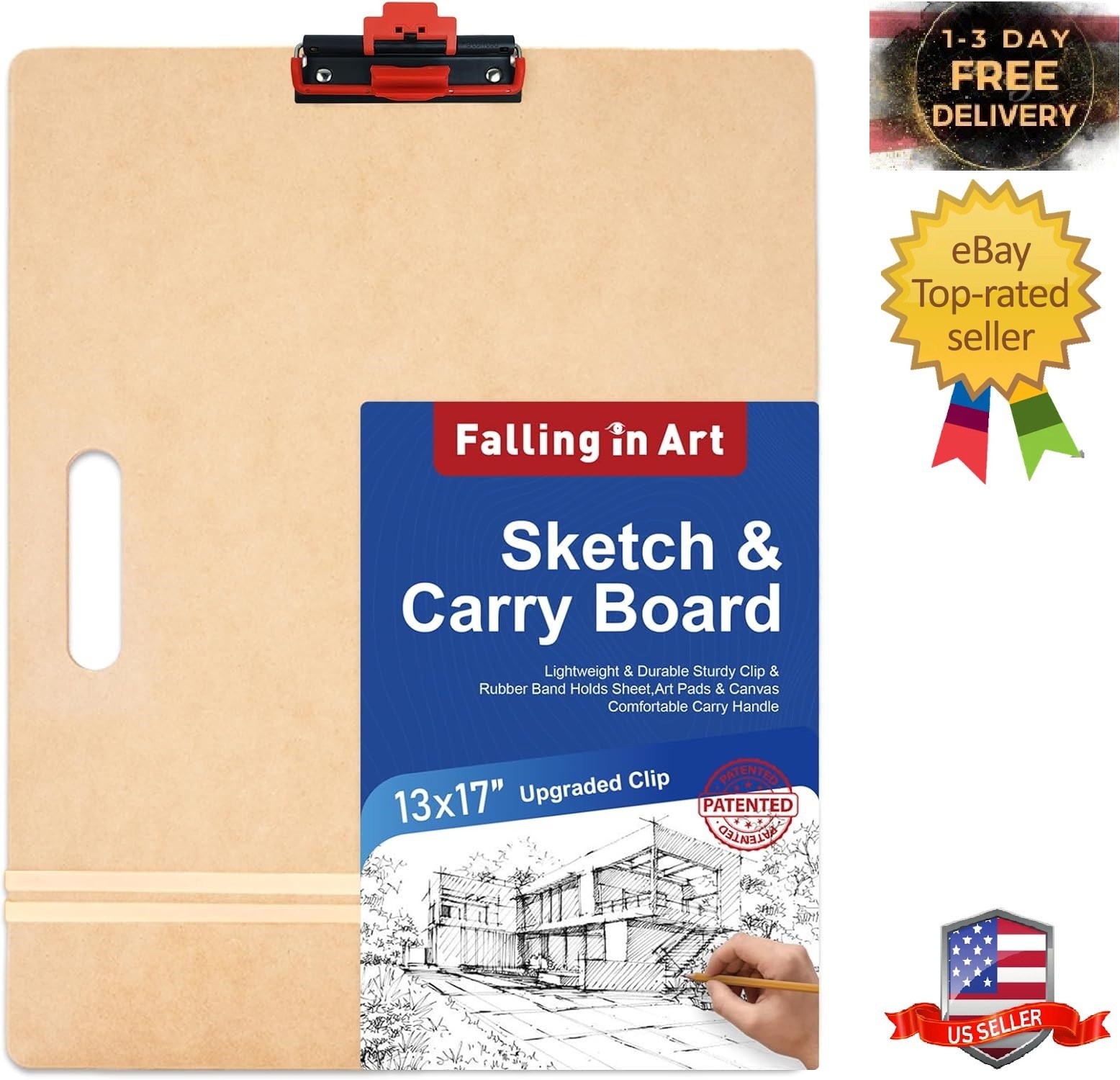 13x17 Drawing Boards Portable Sketch Board with Adjustable Upgraded Clip and ...