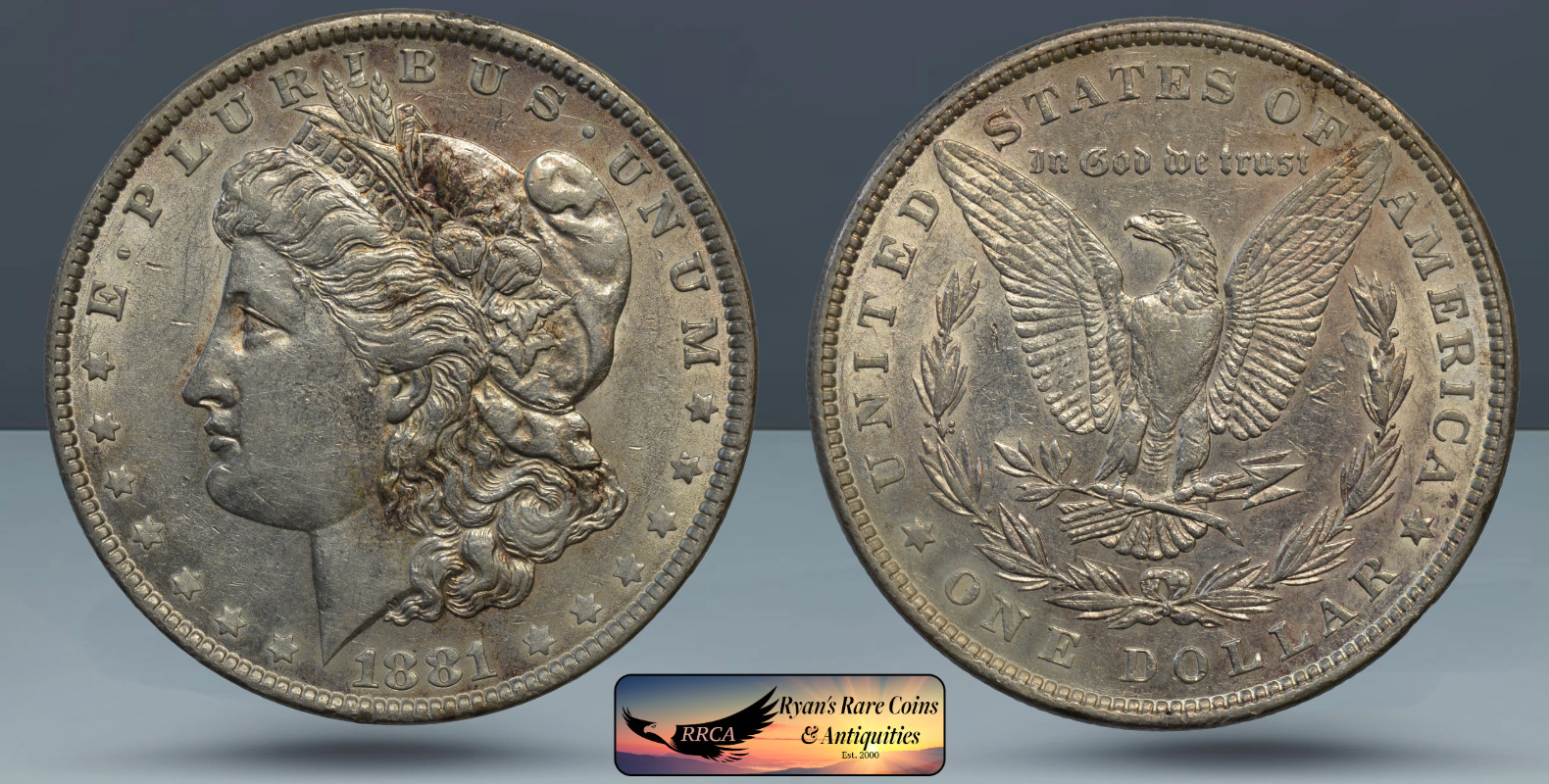 1881 Morgan Silver Dollar, Almost Uncirculated, Ryan's Rare Coins, C8238