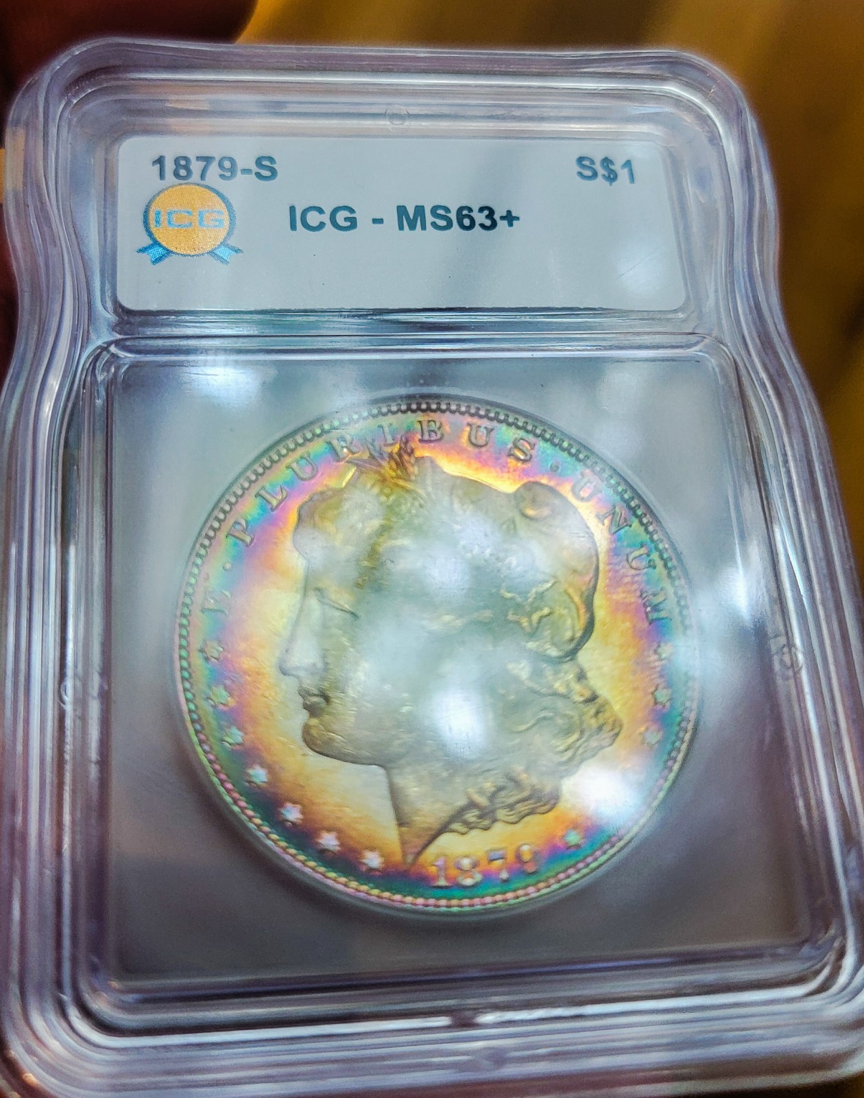 1879 S MS63++ ICG MORGAN SILVER DOLLAR SEMI PL /  🌈 TONING/ INSANE LUSTER.