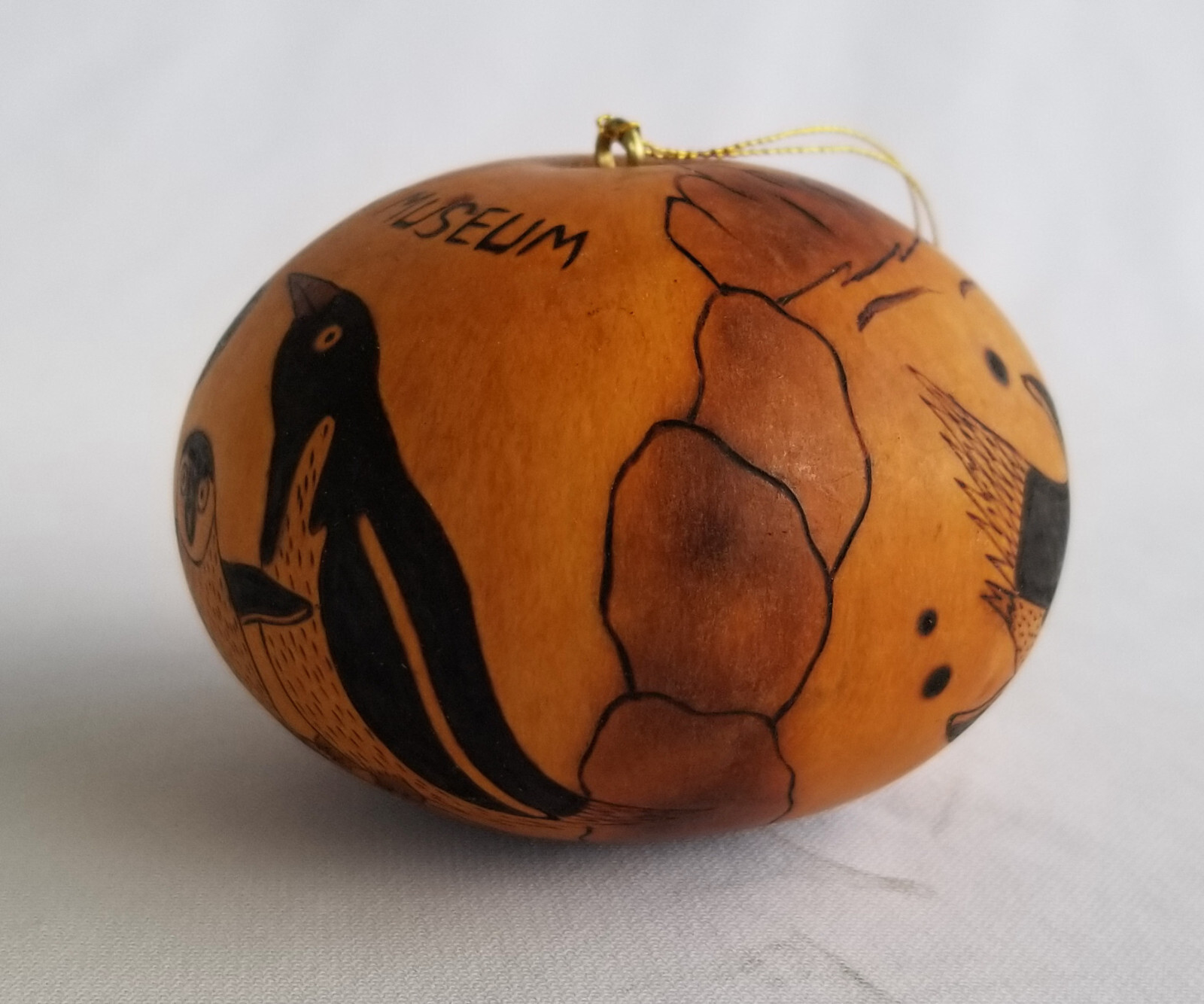 Peru Peruvian Gourd Hand Made Christmas Ornament Fernbank Museum Atlanta Penguin