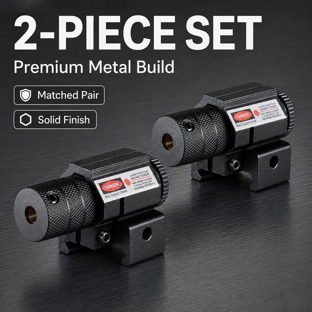 2 Pack Tactical Dot Sight Scope Red Laser Beam For Gun Rail Pistol 20mm