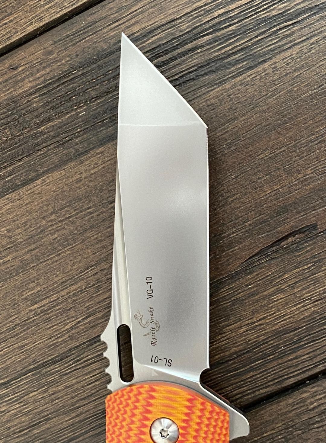 SixLeaf SL-01-Orange VG-10 Blade Aggressive G10 Handle Tool Knife EDC