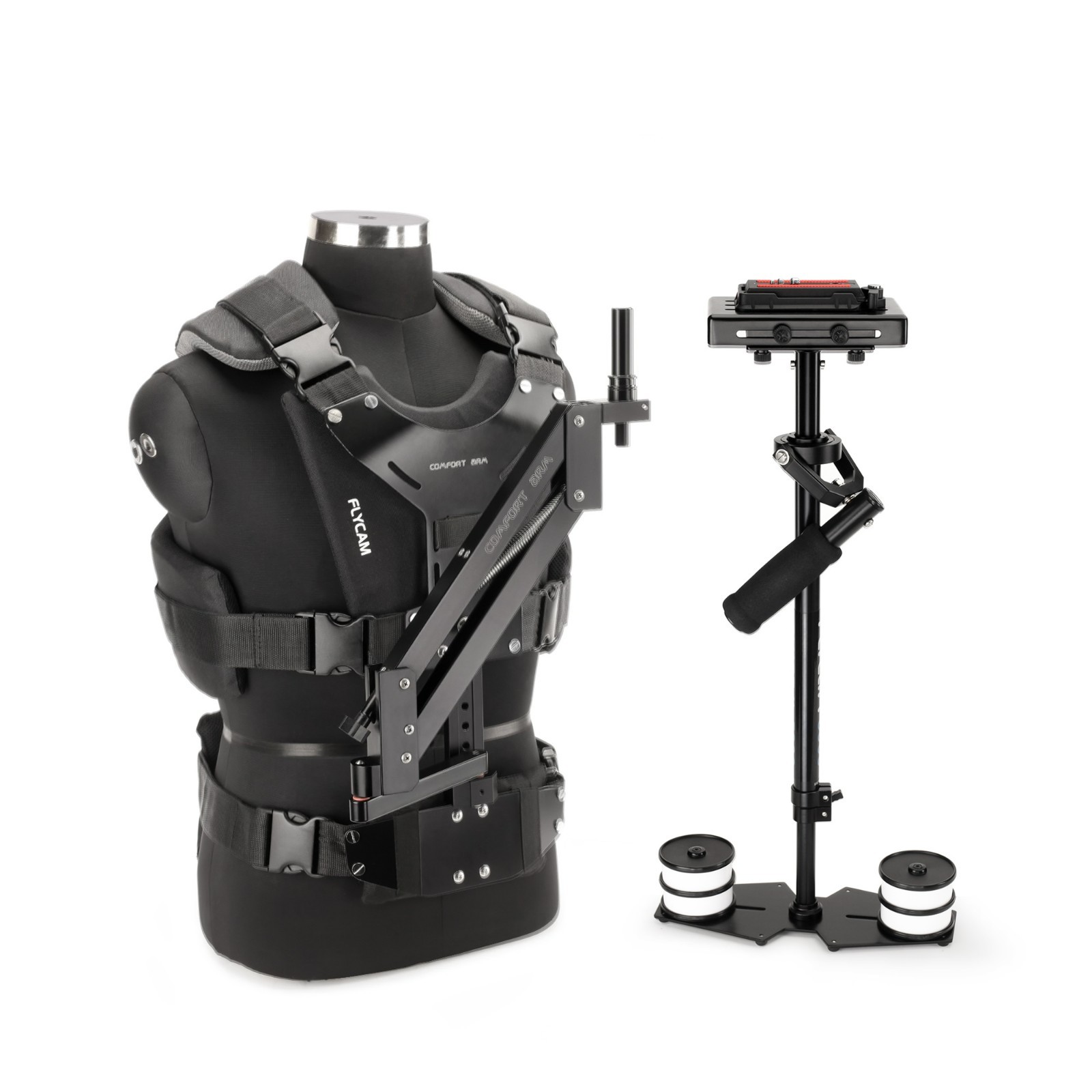Flycam 5000 Handheld Camera Stabilizer with Comfort Arm Vest. Payload 5kg/11lb