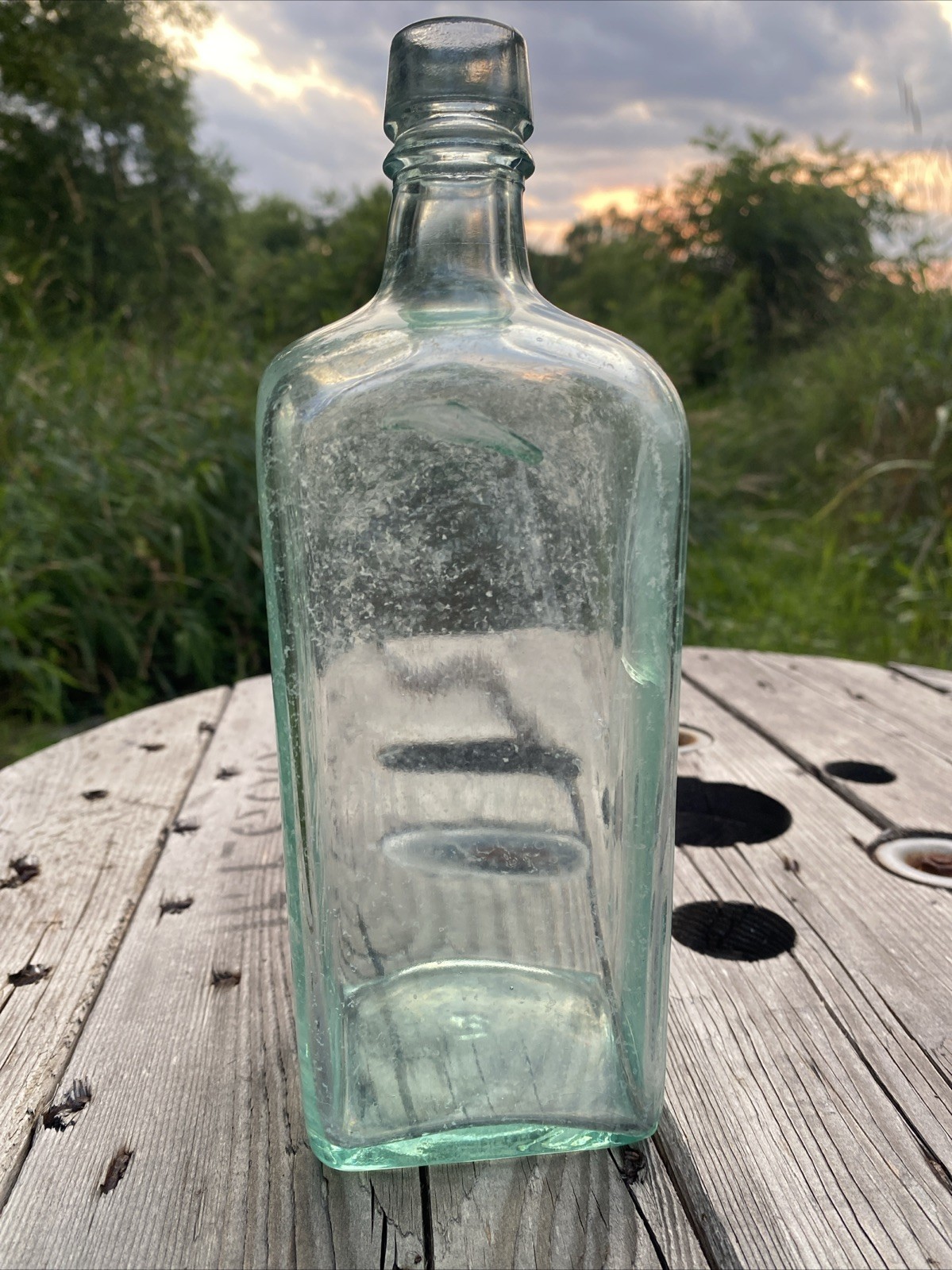 Antique EL-BART Dry Gin Bottle. Embossed, Cork Top