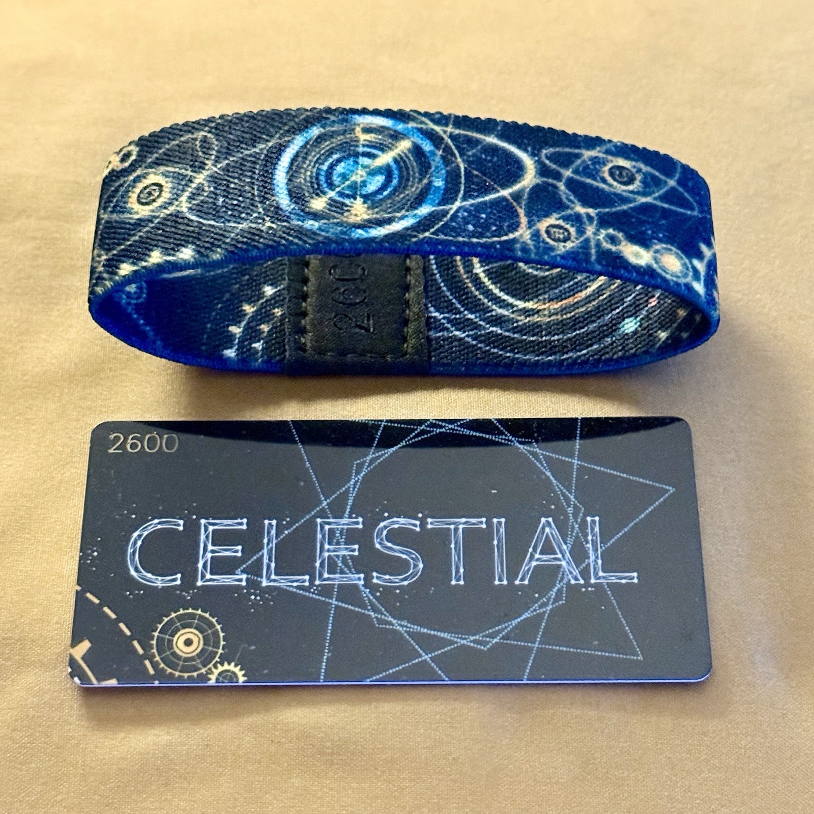 ZOX Silver Strap *CELESTIAL* Sz MEDIUM Reversible Wristband w Card - Victor Hugo