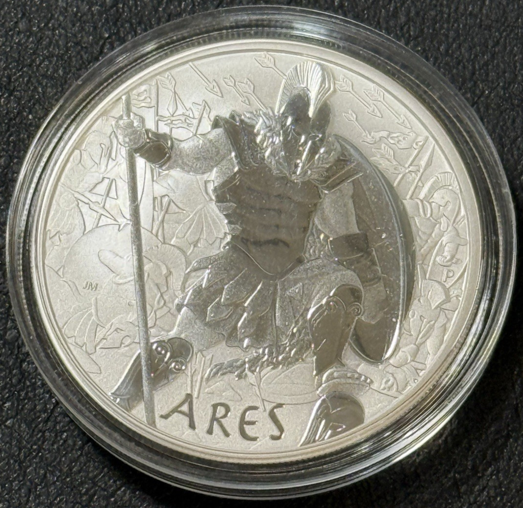 2023 1 Oz .9999 Silver Tuvalu Perth Mint Gods Of Olympus Ares God of WAR Coin BU
