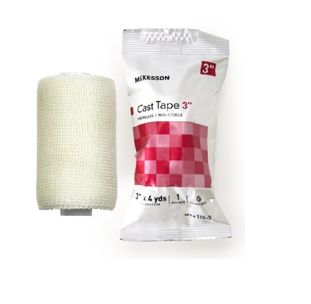 McKesson Cast Tape 3 Inch X 12 Foot Fiberglass White, Box of 10