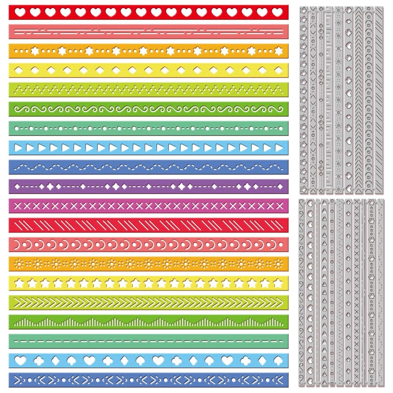 GLOBLELAND Decorative Stitched Strips Cutting Dies for Card Making Stitched F...