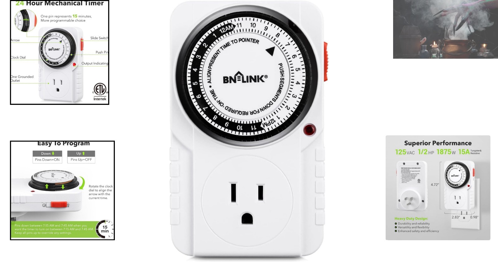 24-Hour Heavy Duty Mechanical Timer Outlet - Safe & User-Friendly Automation