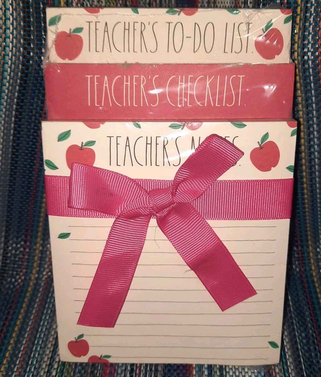 Teacher Apple Theme To Do List, Checklist, Notes Pads 3 Pack Set - 2026 Rae Dunn