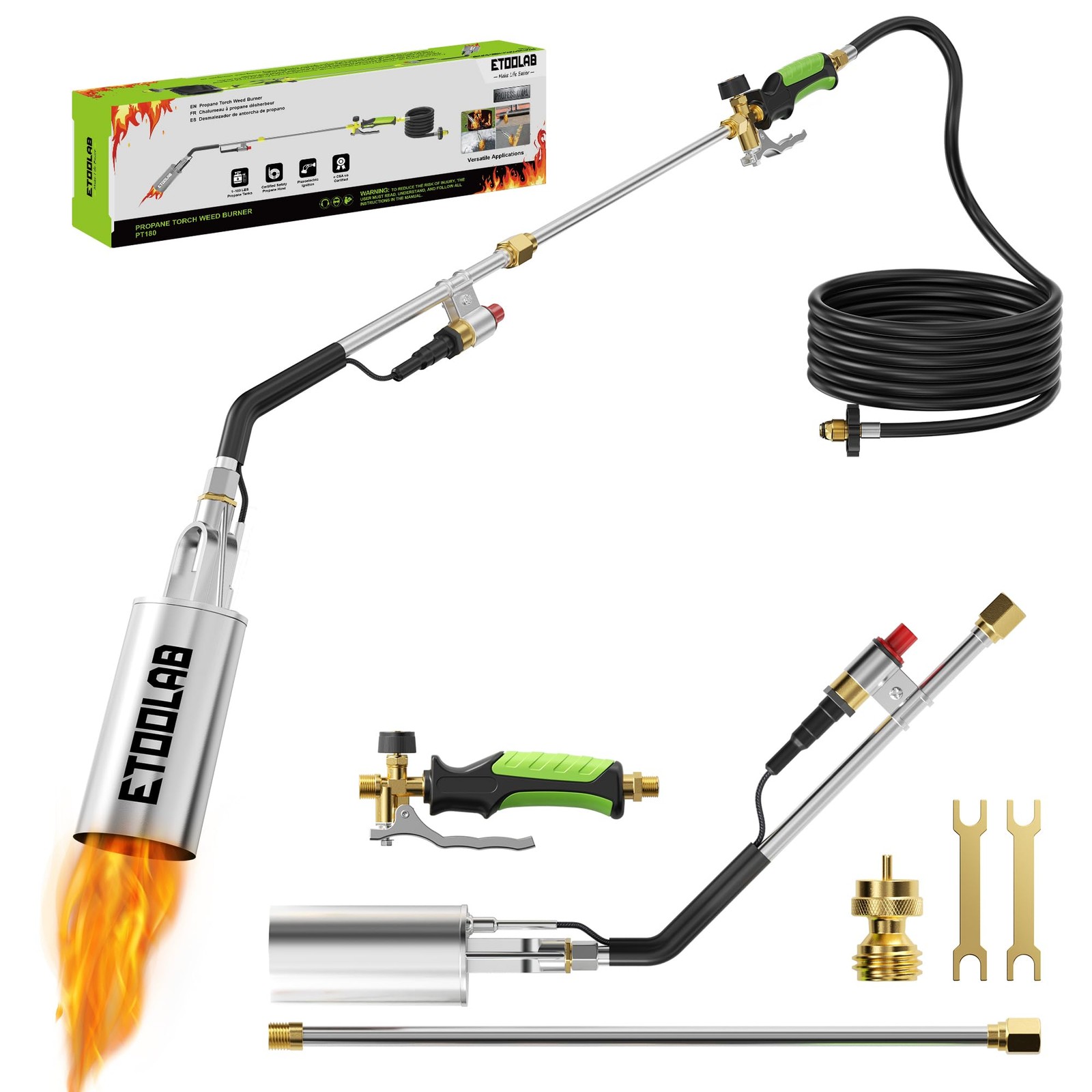 Propane Torch Weed Burner, High Output Weed Torch with Self Igniter and Turbo...