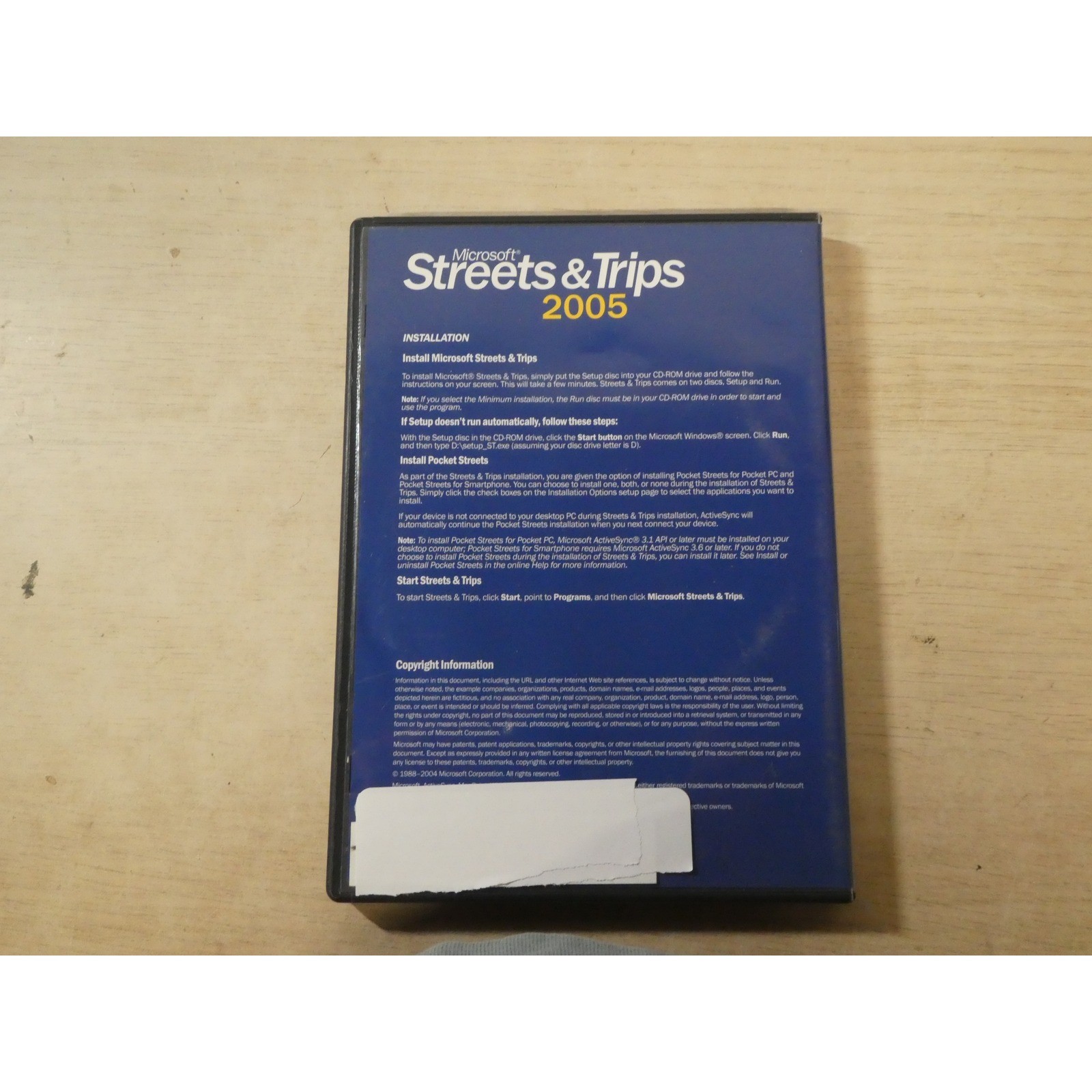 Microsoft Streets & Trips 2005 PC Software Vintage Mapping Travel Guide 2 Discs