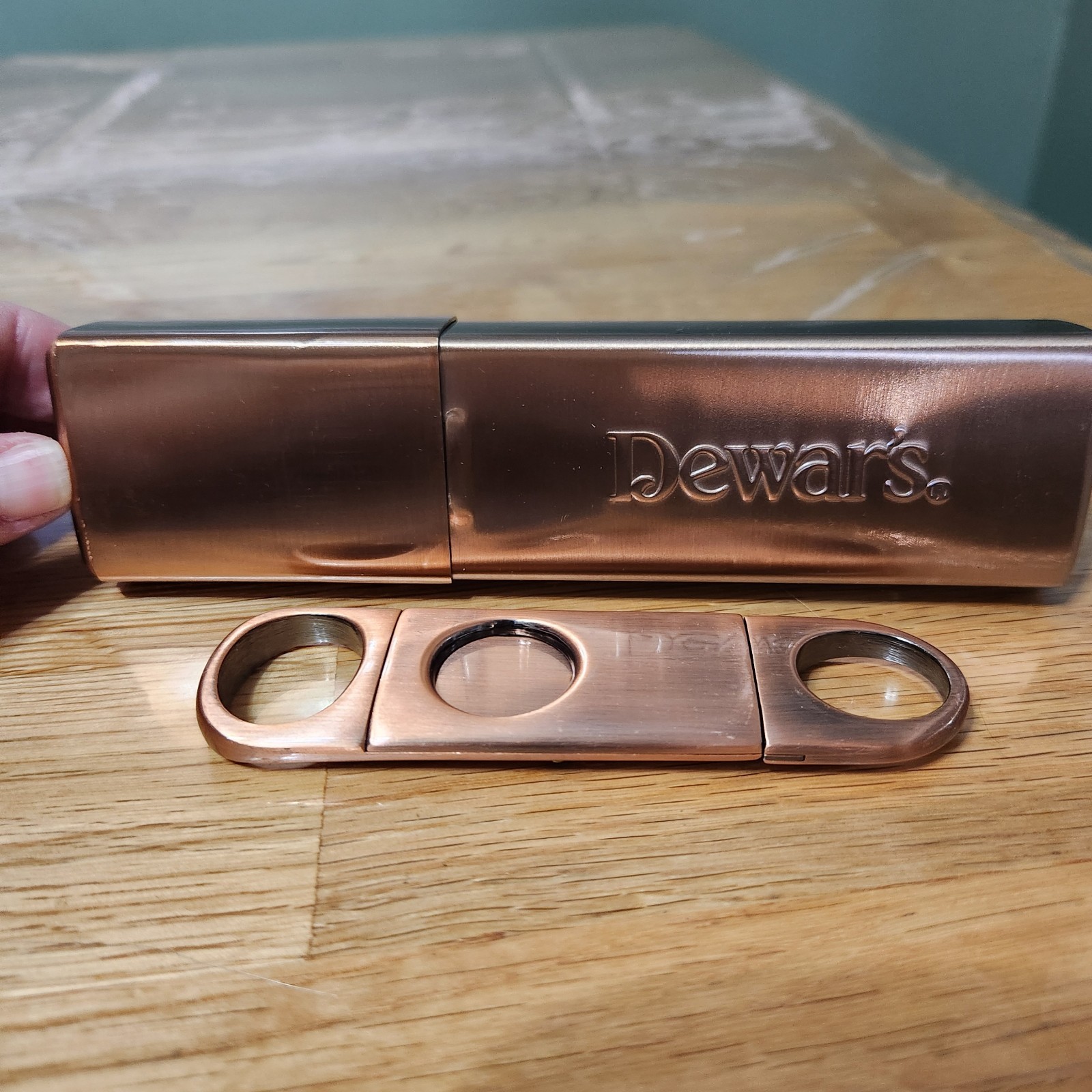 Dewars Cigar Case & Cutter Copper