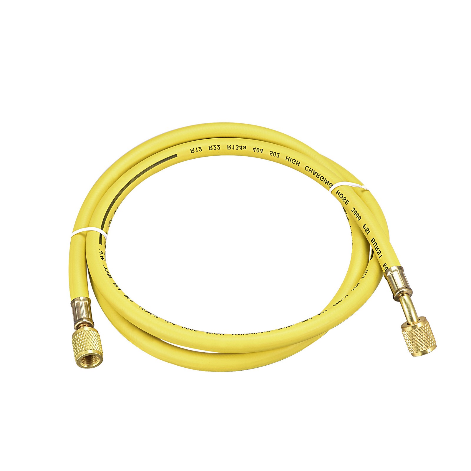 1/4 SAE Thread Charging Hose Tube for Refrigeration HVAC Hose 600Psi 1.5M Yellow