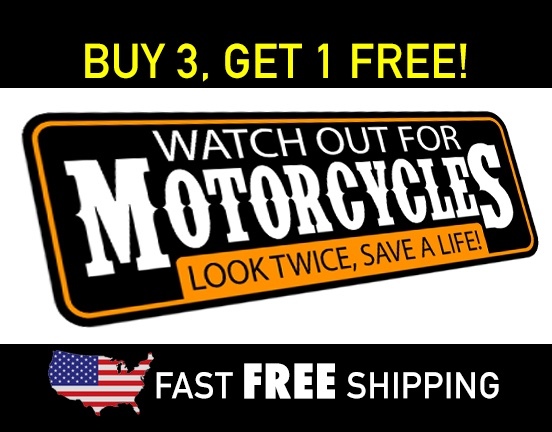 Watch Out For Motorcycles, Bumper Sticker, FREE SHIPPING!