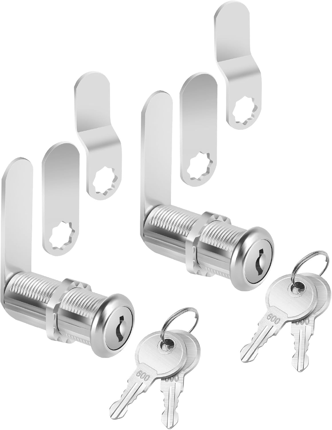 2 Pack 1-1/2" Cabinet Locks with Keys Long Cam Locks for Cabinets Keyed Alike