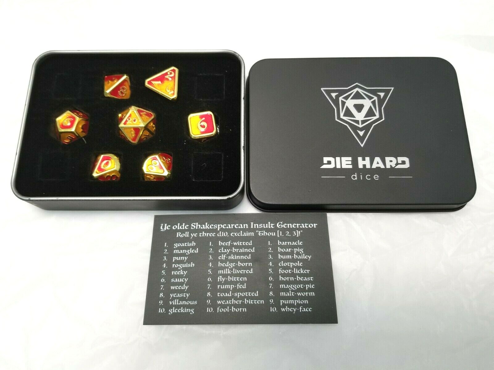 Die Hard Dice Spellbinder Metal Poly Dice Set of 7 Phoenix