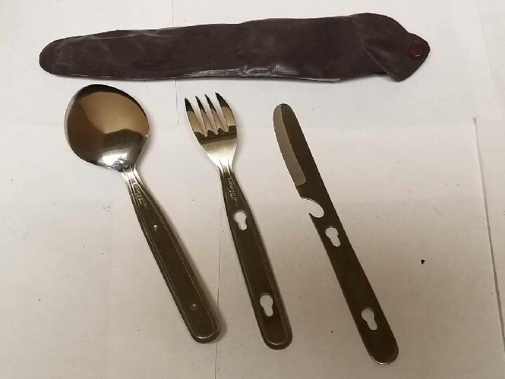 Vintage Interlocking Stainless Steel Chow Set Japan