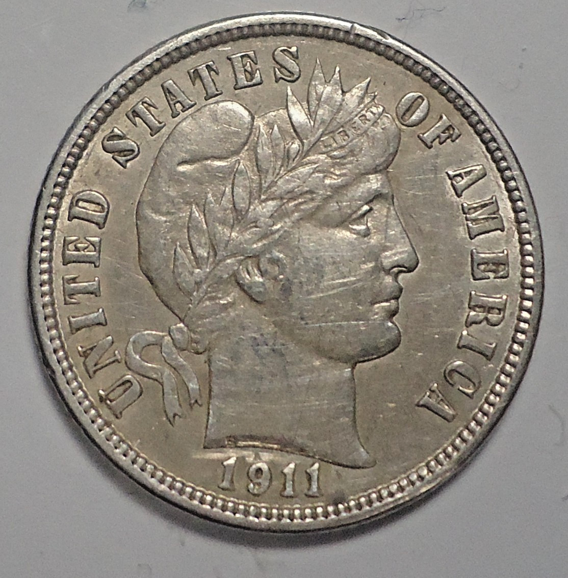Almost uncirculated+ AU+ 1911 D Denver Barber silver 10C dime FREE SHIPPING